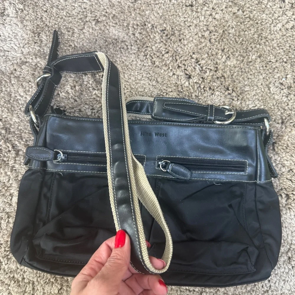 Nine west Black Leather crossbody! NWOT!